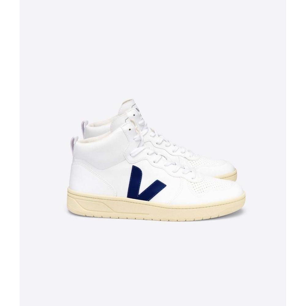 Veja V-15 CWL Women\'s High Tops White/Blue | CA 370UZG